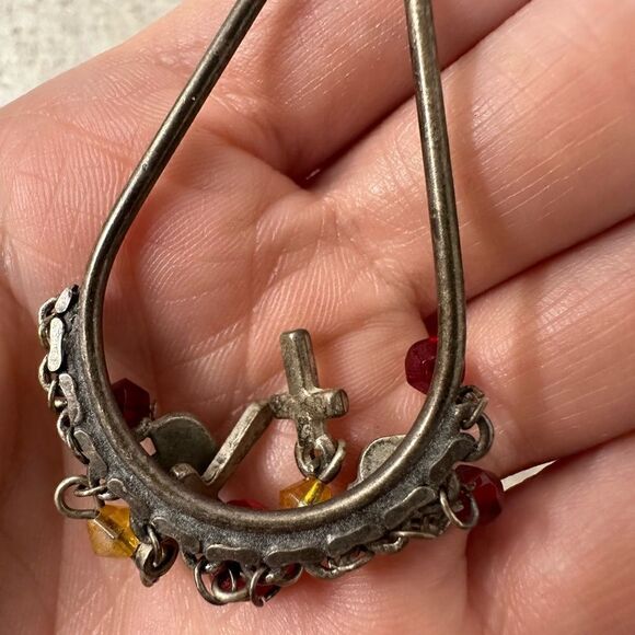 Vintage Rustic Charm Heart And Cross Earring - Picture 6 of 6